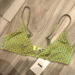 Geometric Yellow and Green Bikini Top - Triangl - Size Large